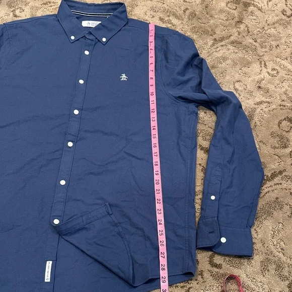 Original Penguin Navy Button Down Shirt - Picture 4 of 6